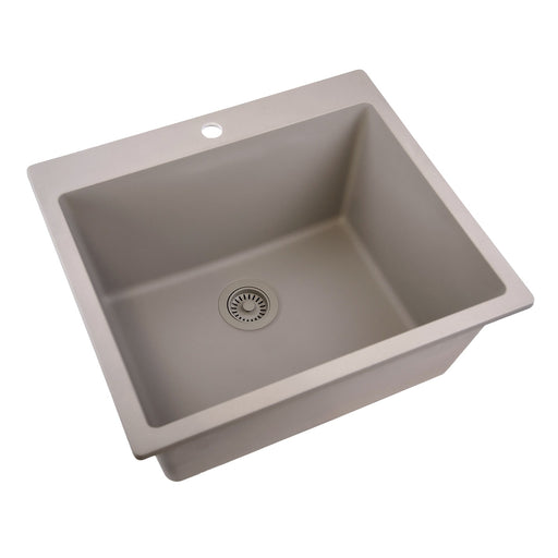 Nantucket Sinks Single Bowl Dual-mount Granite Composite Laundry Sink Truffle PR2522-DM-TR - view 2