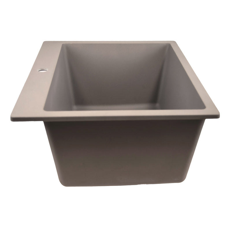 Nantucket Sinks Single Bowl Dual-mount Granite Composite Laundry Sink Truffle PR2522-DM-TR - view 4