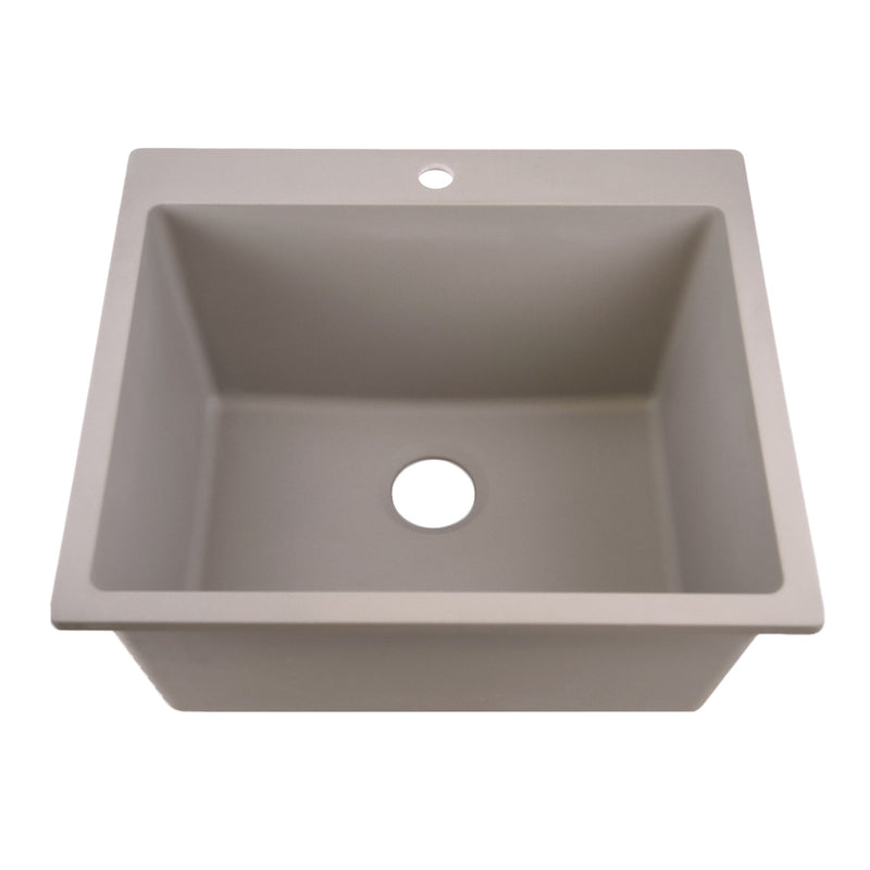 Nantucket Sinks Single Bowl Dual-mount Granite Composite Laundry Sink Truffle PR2522-DM-TR