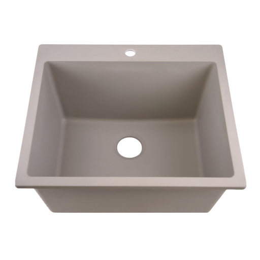 Nantucket Sinks Single Bowl Dual-mount Granite Composite Laundry Sink Truffle PR2522-DM-TR
