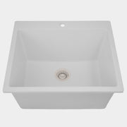 Nantucket Sinks Single Bowl Dual-mount Granite Composite Laundry Sink White PR2522-DM-W - view 3