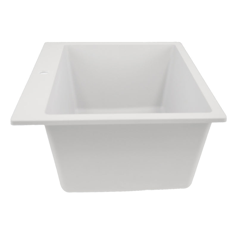 Nantucket Sinks Single Bowl Dual-mount Granite Composite Laundry Sink White PR2522-DM-W - view 4