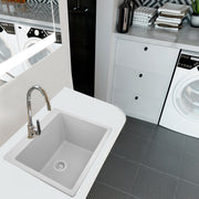 Nantucket Sinks Single Bowl Dual-mount Granite Composite Laundry Sink White PR2522-DM-W - view 5