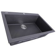 Nantucket Sinks Single Bowl Dual-mount Granite Composite Kitchen Sink Black PR2720-DM-BL - view 3