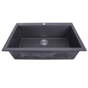 Nantucket Sinks Single Bowl Dual-mount Granite Composite Kitchen Sink Black PR2720-DM-BL - view 4