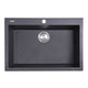 Nantucket Sinks Single Bowl Dual-mount Granite Composite Kitchen Sink Black PR2720-DM-BL