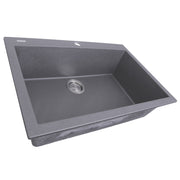 Nantucket Sinks Single Bowl Dual-mount Granite Composite Kitchen Sink Titanium PR2720-DM-TI - view 3