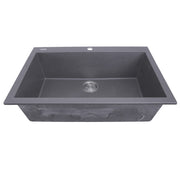 Nantucket Sinks Single Bowl Dual-mount Granite Composite Kitchen Sink Titanium PR2720-DM-TI - view 4