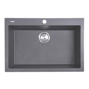 Nantucket Sinks Single Bowl Dual-mount Granite Composite Kitchen Sink Titanium PR2720-DM-TI