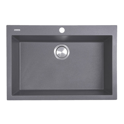 Nantucket Sinks Single Bowl Dual-mount Granite Composite Kitchen Sink Titanium PR2720-DM-TI