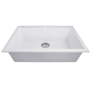 Nantucket Sinks Single Bowl Dual-mount Granite Composite Kitchen Sink White PR2720-DM-W - view 4