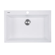 Nantucket Sinks Single Bowl Dual-mount Granite Composite Kitchen Sink White PR2720-DM-W