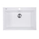 Nantucket Sinks Single Bowl Dual-mount Granite Composite Kitchen Sink White PR2720-DM-W