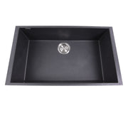 Nantucket Sinks Large Single Bowl Undermount Granite Composite Sink - Black PR3018-BL