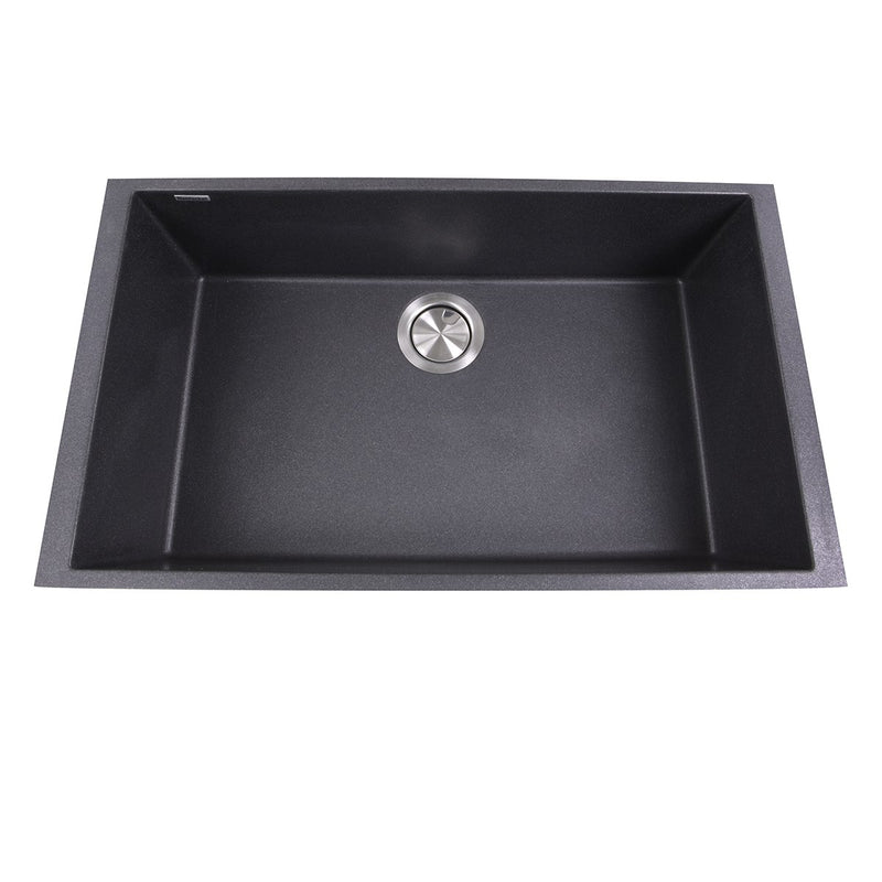 Nantucket Sinks Large Single Bowl Undermount Granite Composite Sink - Black PR3018-BL