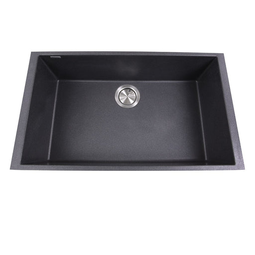 Nantucket Sinks Large Single Bowl Undermount Granite Composite Sink - Black PR3018-BL