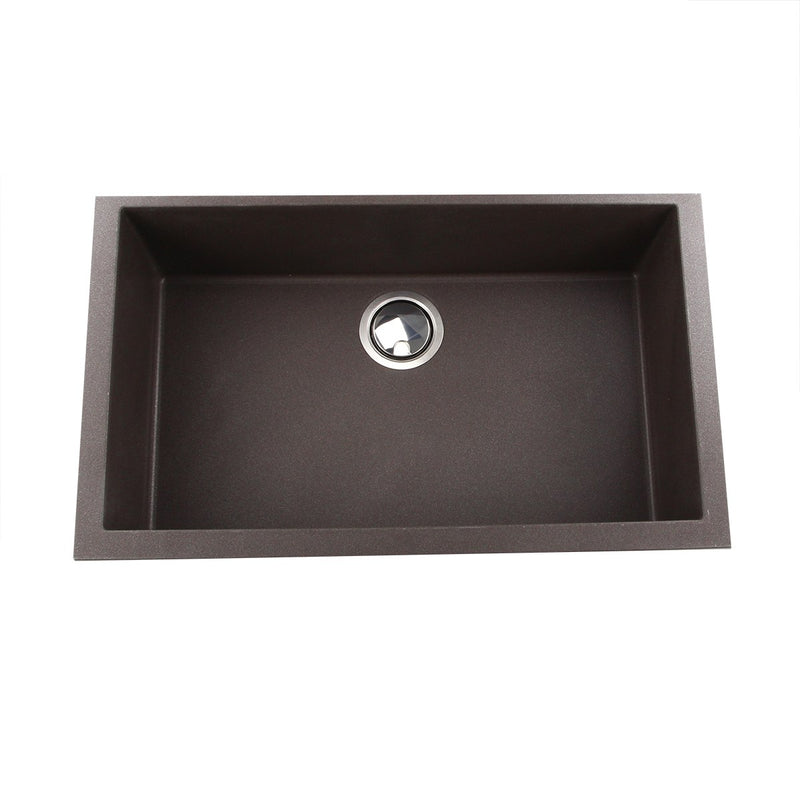 Nantucket Sinks Large Single Bowl Undermount Granite Composite Sink - Brown PR3018-BR