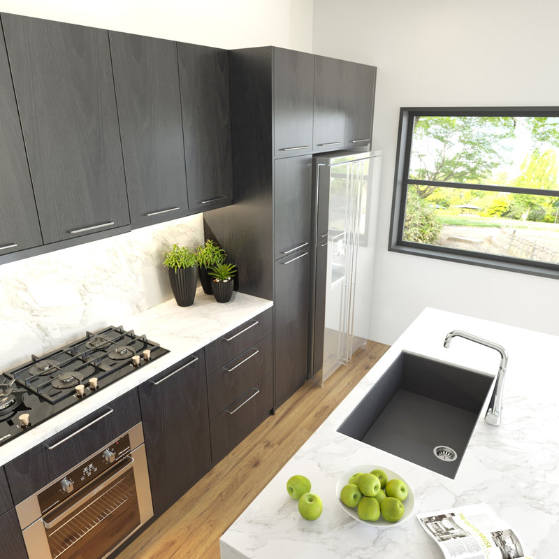 Nantucket Sinks Large Single Bowl Undermount Granite Composite Sink - Titanium PR3018-TI - view 6