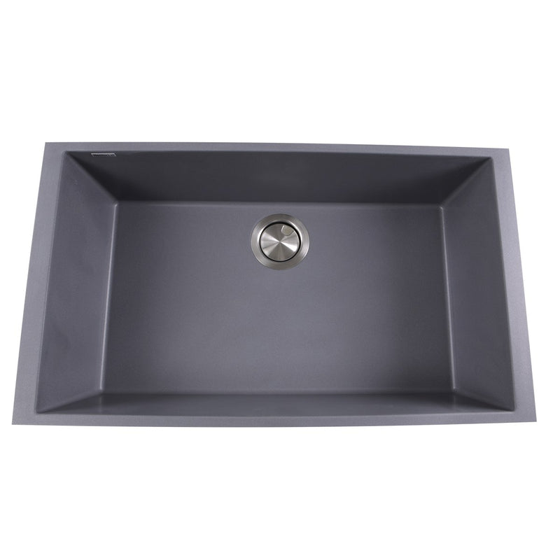 Nantucket Sinks Large Single Bowl Undermount Granite Composite Sink - Titanium PR3018-TI