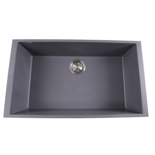 Nantucket Sinks Large Single Bowl Undermount Granite Composite Sink - Titanium PR3018-TI