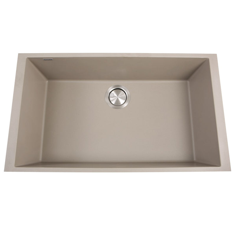 Nantucket Sinks Large Single Bowl Undermount Granite Composite Sink - Truffle PR3018-TR