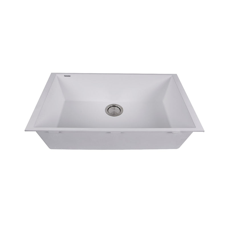 Nantucket Sinks Large Single Bowl Undermount Granite Composite Sink - White PR3018-W - view 5