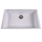 Nantucket Sinks Large Single Bowl Undermount Granite Composite Sink - White PR3018-W