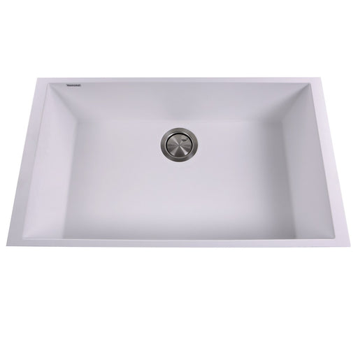 Nantucket Sinks Large Single Bowl Undermount Granite Composite Sink - White PR3018-W