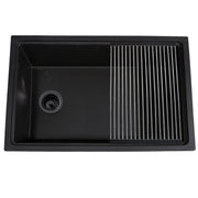 Nantucket Sinks 30" Dualmount Granite Composite Prep-Station with Side Set Drain - Black PR3019PS-BL - view 2