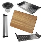 Nantucket Sinks 30" Dualmount Granite Composite Prep-Station with Side Set Drain - Black PR3019PS-BL - view 3
