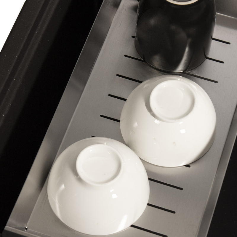 Nantucket Sinks 30" Dualmount Granite Composite Prep-Station with Side Set Drain - Black PR3019PS-BL - view 6