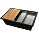 Nantucket Sinks 30" Dualmount Granite Composite Prep-Station with Side Set Drain - Black PR3019PS-BL