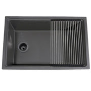 Nantucket Sinks 30" Dualmount Granite Composite Prep-Station with Side Set Drain - Titanium PR3019PS-TI - view 2