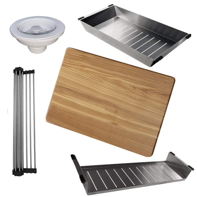 Nantucket Sinks 30" Dualmount Granite Composite Prep-Station with Side Set Drain - White PR3019PS-W - view 3
