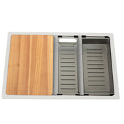 Nantucket Sinks 30" Dualmount Granite Composite Prep-Station with Side Set Drain - White PR3019PS-W - view 4