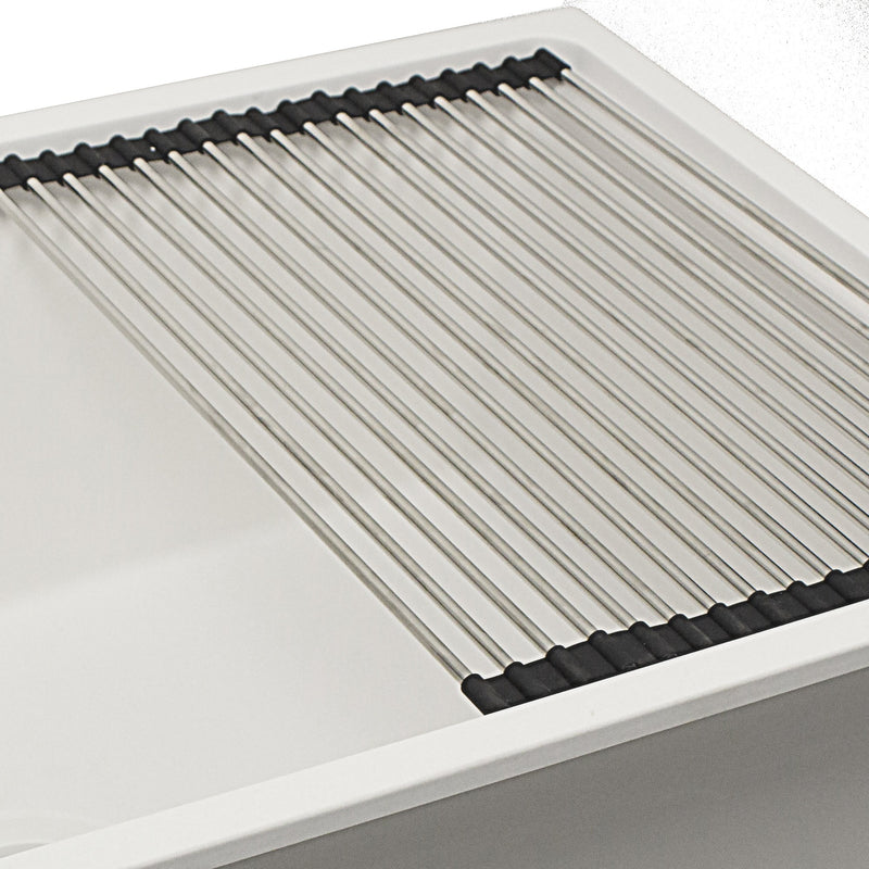 Nantucket Sinks 30" Dualmount Granite Composite Prep-Station with Side Set Drain - White PR3019PS-W - view 5