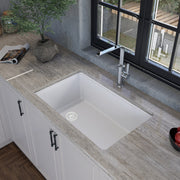 Nantucket Sinks 30" Dualmount Granite Composite Prep-Station with Side Set Drain - White PR3019PS-W - view 9