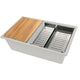 Nantucket Sinks 30" Dualmount Granite Composite Prep-Station with Side Set Drain - White PR3019PS-W