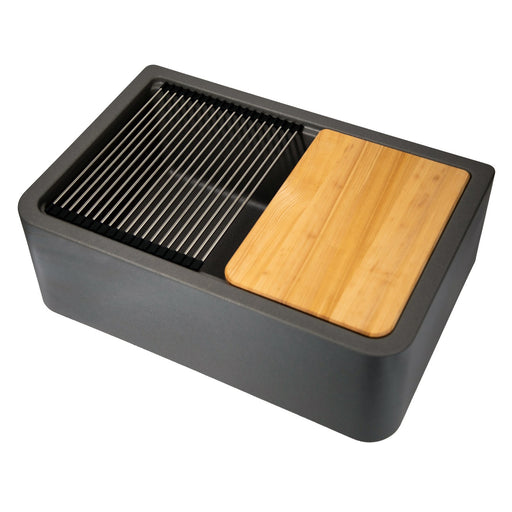 Nantucket Sinks 30-inch Reversible Workstation Granite Composite Apron Sink with Accessory Pack - Titanium PR3020-APS-TI - view 2