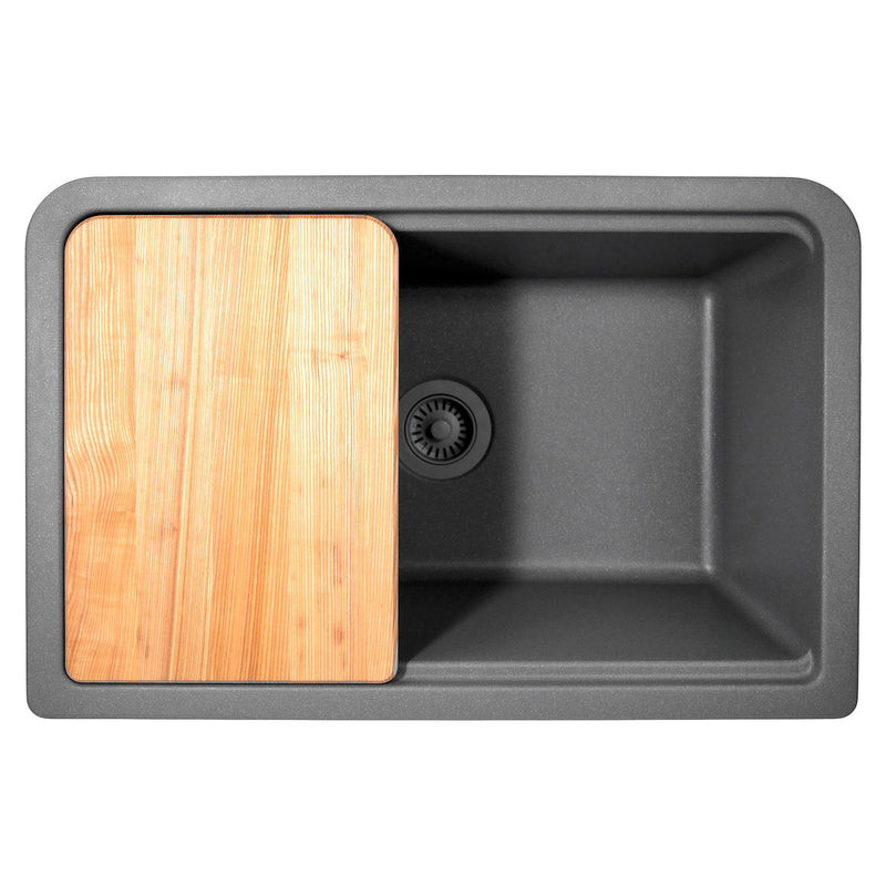 Nantucket Sinks 30-inch Reversible Workstation Granite Composite Apron Sink with Accessory Pack - Titanium PR3020-APS-TI - view 3