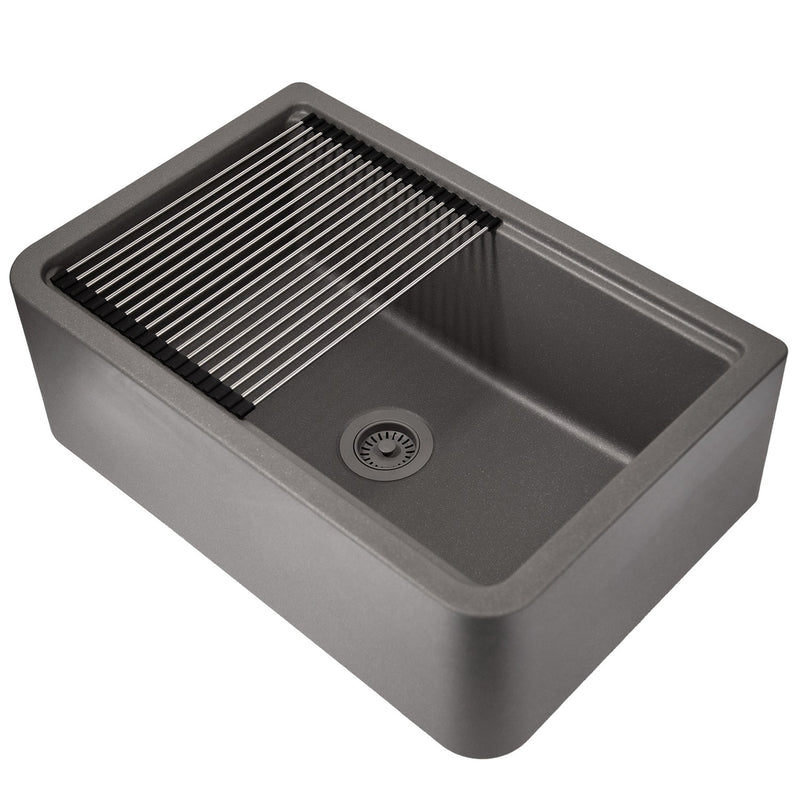 Nantucket Sinks 30-inch Reversible Workstation Granite Composite Apron Sink with Accessory Pack - Titanium PR3020-APS-TI - view 4