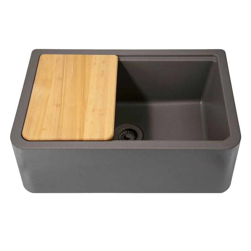 Nantucket Sinks 30-inch Reversible Workstation Granite Composite Apron Sink with Accessory Pack - Titanium PR3020-APS-TI - view 6