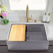 Nantucket Sinks 30-inch Reversible Workstation Granite Composite Apron Sink with Accessory Pack - Titanium PR3020-APS-TI - view 7