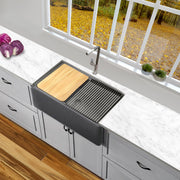 Nantucket Sinks 30-inch Reversible Workstation Granite Composite Apron Sink with Accessory Pack - Titanium PR3020-APS-TI - view 8
