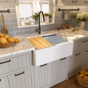 Nantucket Sinks 30-inch Reversible Workstation Granite Composite Apron Sink with Accessory Pack - White PR3020-APS-W - view 6