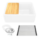 Nantucket Sinks 30-inch Reversible Workstation Granite Composite Apron Sink with Accessory Pack - White PR3020-APS-W