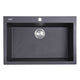 Nantucket Sinks Large Single Bowl Dual-mount Granite Composite Sink - Black PR3020-DM-BL