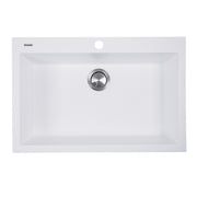 Nantucket Sinks Large Single Bowl Dual-mount Granite Composite Sink - White PR3020-DM-W