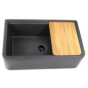 Nantucket Sinks 33-inch Reversible Workstation Granite Composite Apron Sink with Accessory Pack - Black with Metallic Flecks PR3320-APS-BL - view 2