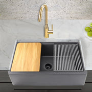 Nantucket Sinks 33-inch Reversible Workstation Granite Composite Apron Sink with Accessory Pack - Black with Metallic Flecks PR3320-APS-BL - view 8